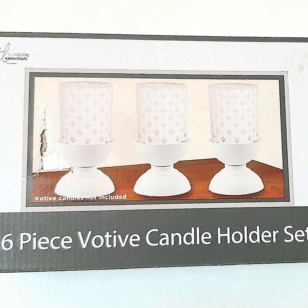 6 Piece White Votive Candle Holder Set Trueliving Essentials